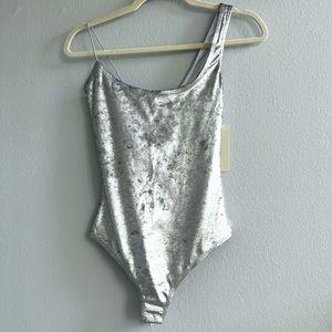 BNWT Alix NYC silver bodysuit XS